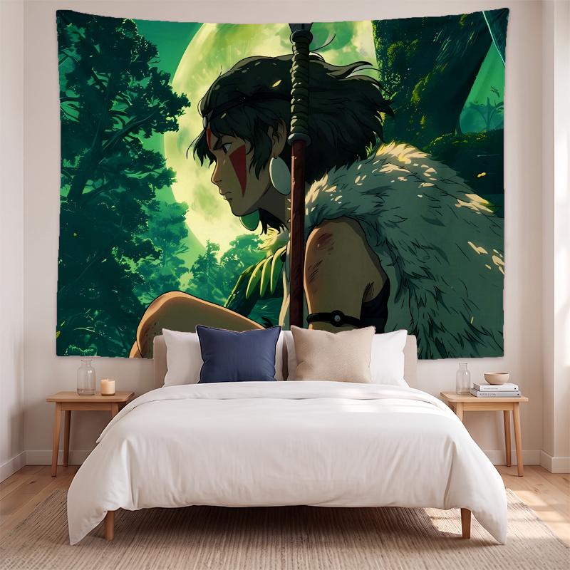 Prinzessin Mononoke (14) Künstlerisches Wandbehang-Gobelin für Haus Schlafzimmer Wohnzimmer Dekor Tolle Geschenkidee