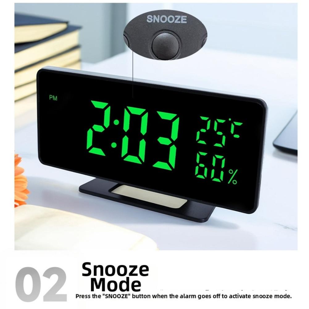 For Bedside For Travel LED Alarm Clock Modern Clock With Humidity Monitor Home Decoration Triple Alarm Function