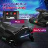 12V Kids Electric Go Kart with Music, LED Lights, Slow Start, Black