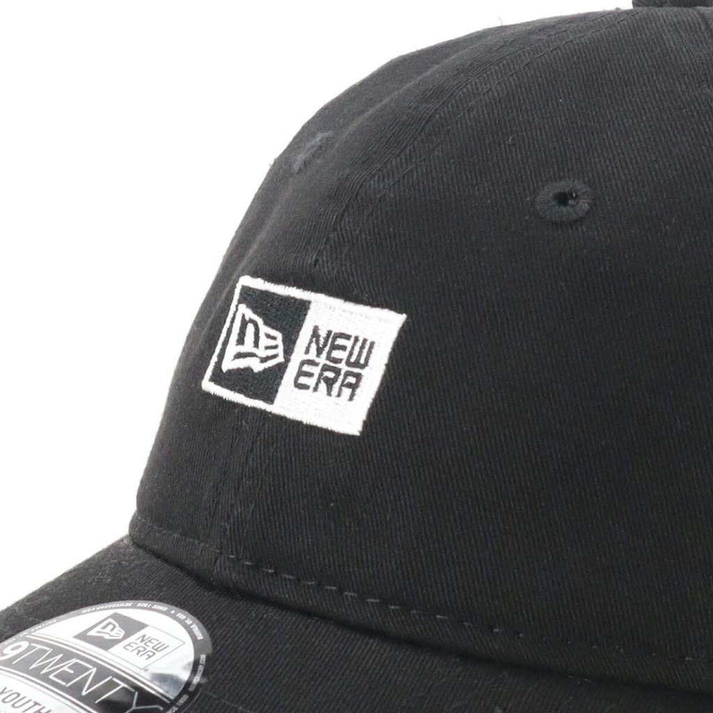 New Era Kids Cap 9TWENTY Box Logo Black YOUTH 52-56cm YOUTH 920 WASHED BOXLOGO BLK WHI 25J