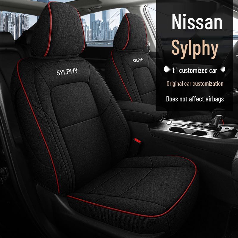 2023 Sylphy Full Surround Linen Seat Cover for All Seasons - 5-Seat Special Edition