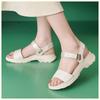 Mode Neue Sandalen Color-Blocking Lässig Sportlich Bequem Dicke Sohle Klettverschluss Große Größe Damenschuhe Keilabsatz Schnalle Modisch