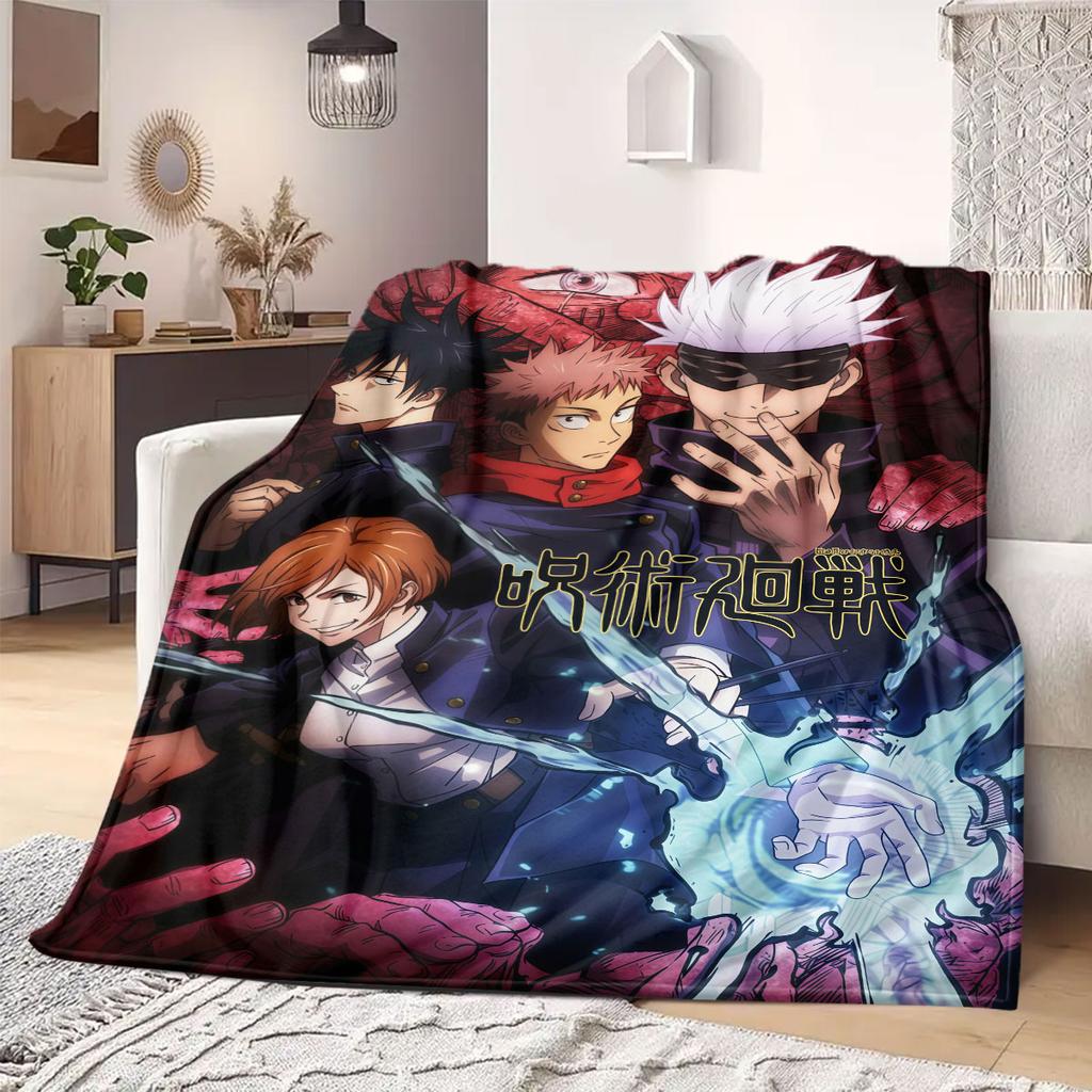 Jujutsu Anime Flannel Blanket Warm,Comfortable,Suitable for Bedrooms,Sofas,Beds,Chairs,Picnics,Travel