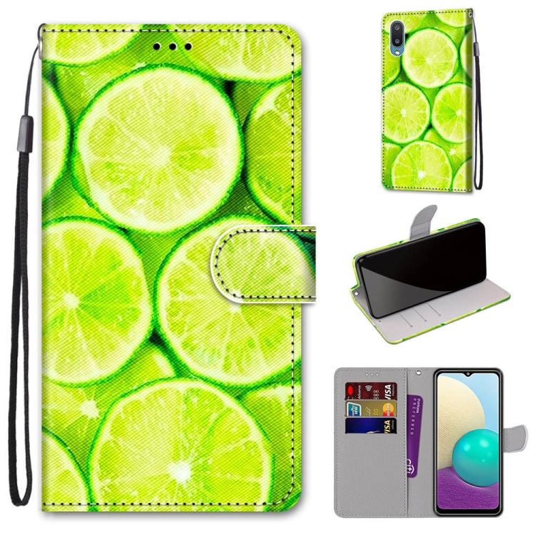 

For Samsung Galaxy A02 / M02 Coloured Drawing Cross Texture Horizontal Flip PU Leather Case with Holder & Card Slots & Wallet & Lanyard For Samsung Galaxy A02 / M02 зелёный
