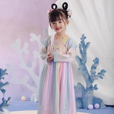 Vestido de verano de tela de estilo chino para niña Hanfu, traje Tang antiguo, disfraz de súper hada, vestido de niña, falda de princesa sirena, ropa interior