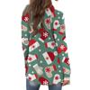 Dámská módní ležérní vánoční bunda se středně dlouhým kardiganem s potiskem