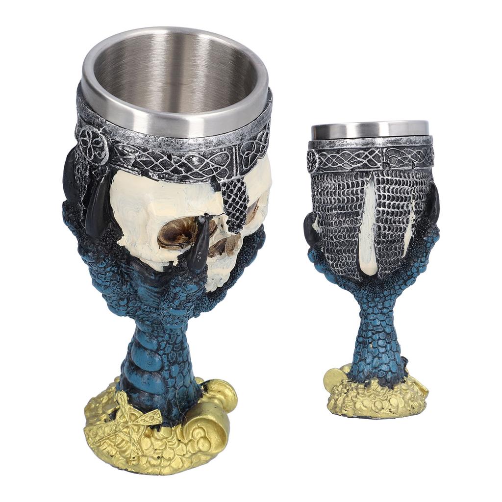 Skull Head Wine Goblet with Stainless Steel Inner Personalized Claw Skull Cup for Home