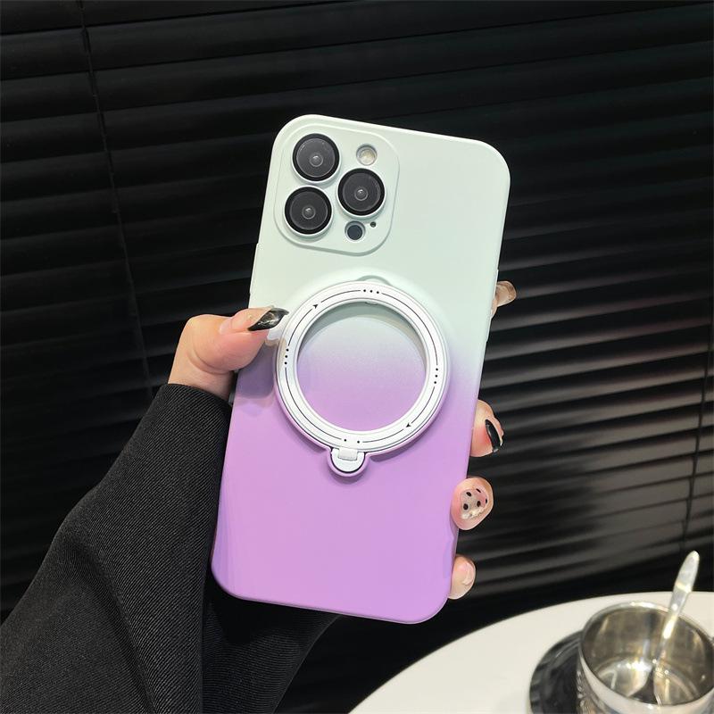Bright Shield Gradient Magnetic Suction Suitable for IPhone 16 Bracket Mobile Phone Case Apple 15 Gradient 14 Full Pack Lens Film Anti Fall