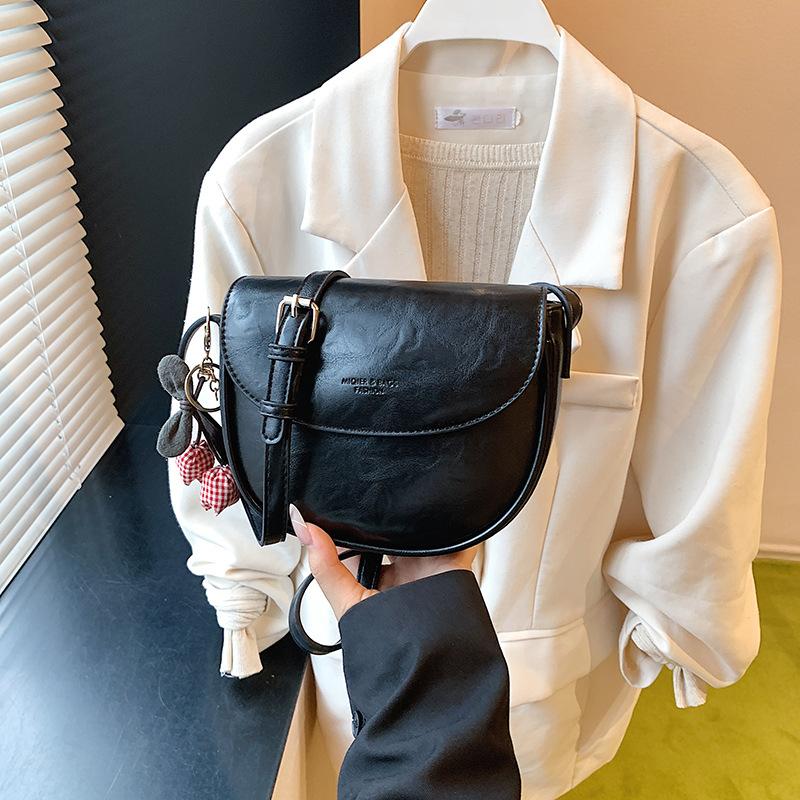 Premium Sense Saddle Bag Bag Women's New Trendy Fashion Versatile Shoulder Bag Retro Versatile Messenger Bag
