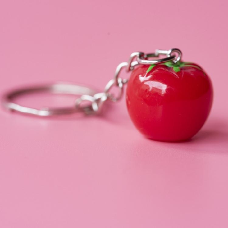 Lovely Bag Ornament Keychain Simulation Tomato Keyring Pendant Key Rings Jewelry