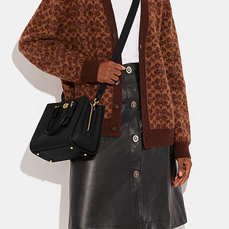 COACH Brooke Cow Leather Tote Bag, Shopping Bag, Handbag, Shoulder Bag, Crossbody Bag Large Women's Black CE732-B4BK