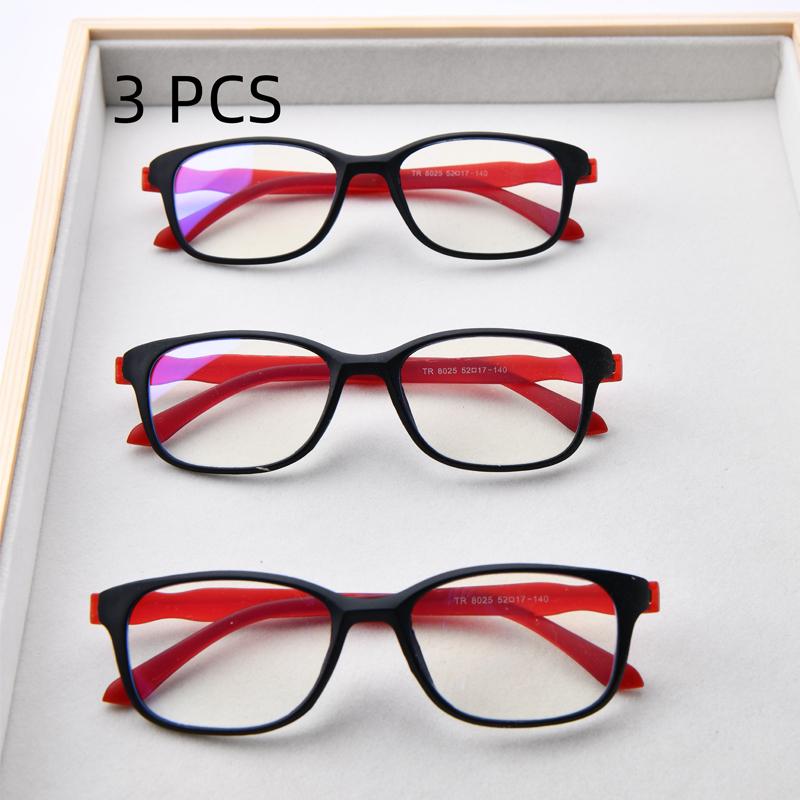 3Pcs Suit Men Women Square Pc Frame Reading Glasses Ultralight Portable Presbyopic Eyeglasses Blue Light Blocking Vision Care +1