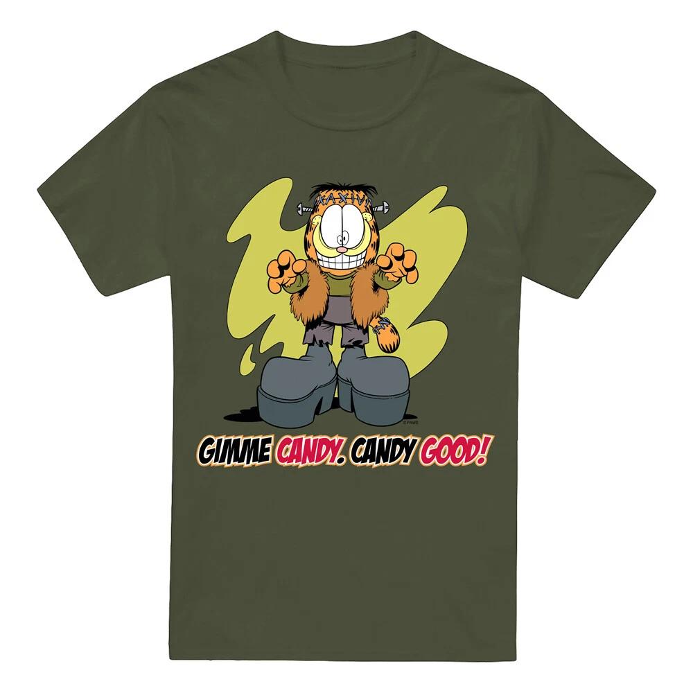 Garfield Candy Good T-Shirt S-2XL, Military Green