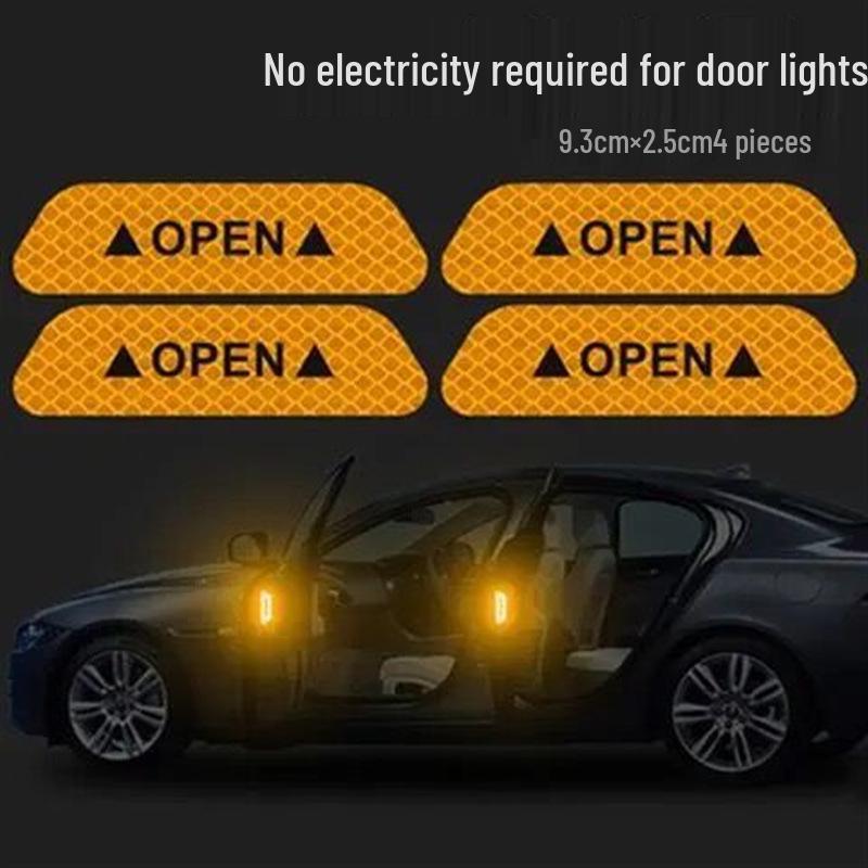 Reflective Car Door Warning & Anti-Collision Sticker Strip - Decorative & Creative