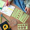 Geometric Drawings Templates, 4 Pcs Circle Shape Stencils Measuring Geometry Rulers for Drawing Plastic Circle Template Drafting Templates for Design