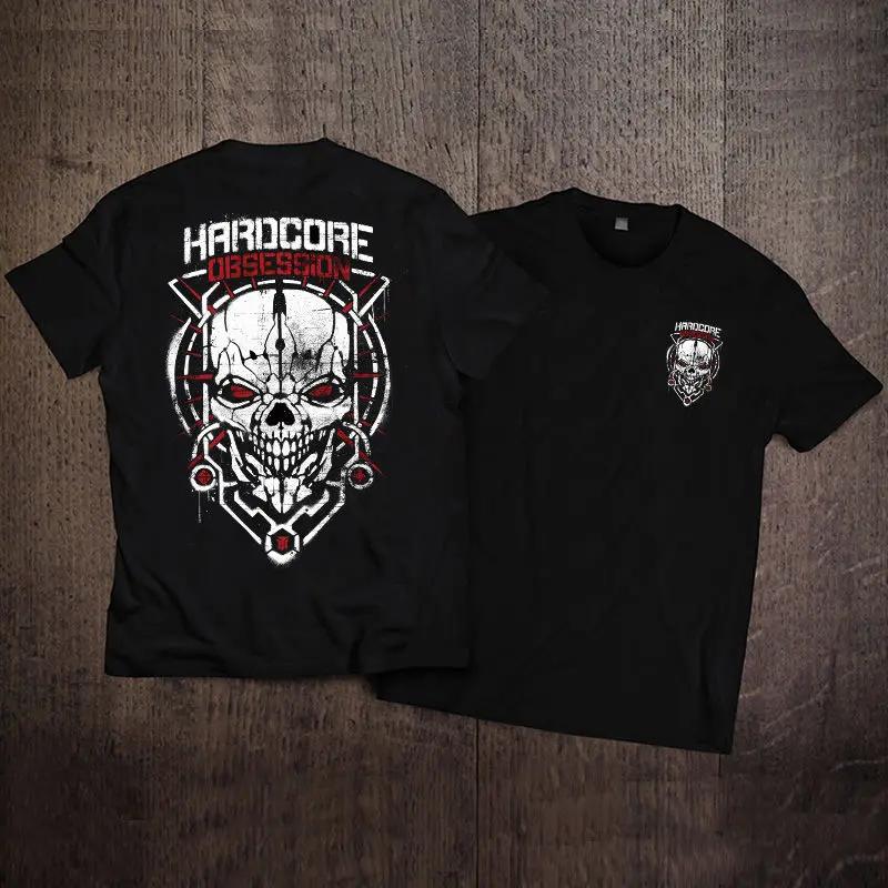 Summer Men's T-shirt Short Sleeved European and American Hip-hop Skull Casual Punk Men's Pure Cotton Short Sleeved T-shirt