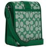 New COACH N/S Jacquard Fabric With Leather Cell Phone Pouch, Shoulder Bag Mini Women's Green C8321-SVGN