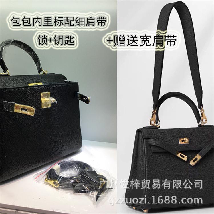 Cross-border togo lychee pattern first layer cowhide Kelli bag shoulder bag messenger bag women's bag bride bag large capacity bag