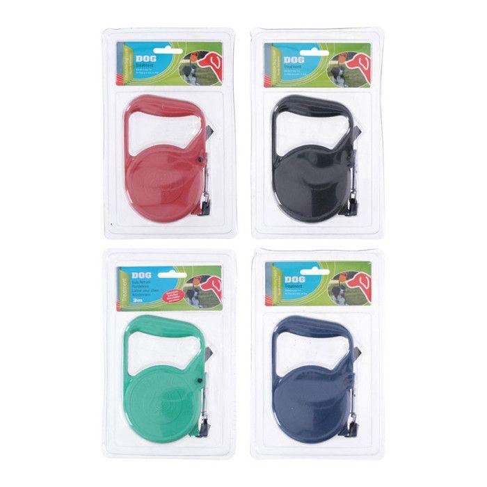Laisse pour chien - Extensible - 3m - Enrouleur - Utilisation extérieure - Chien