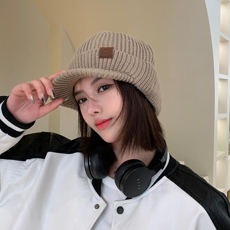 Cap Glasses Knitted Solid Color Bean Hat Windproof Breathable Outdoor Winter