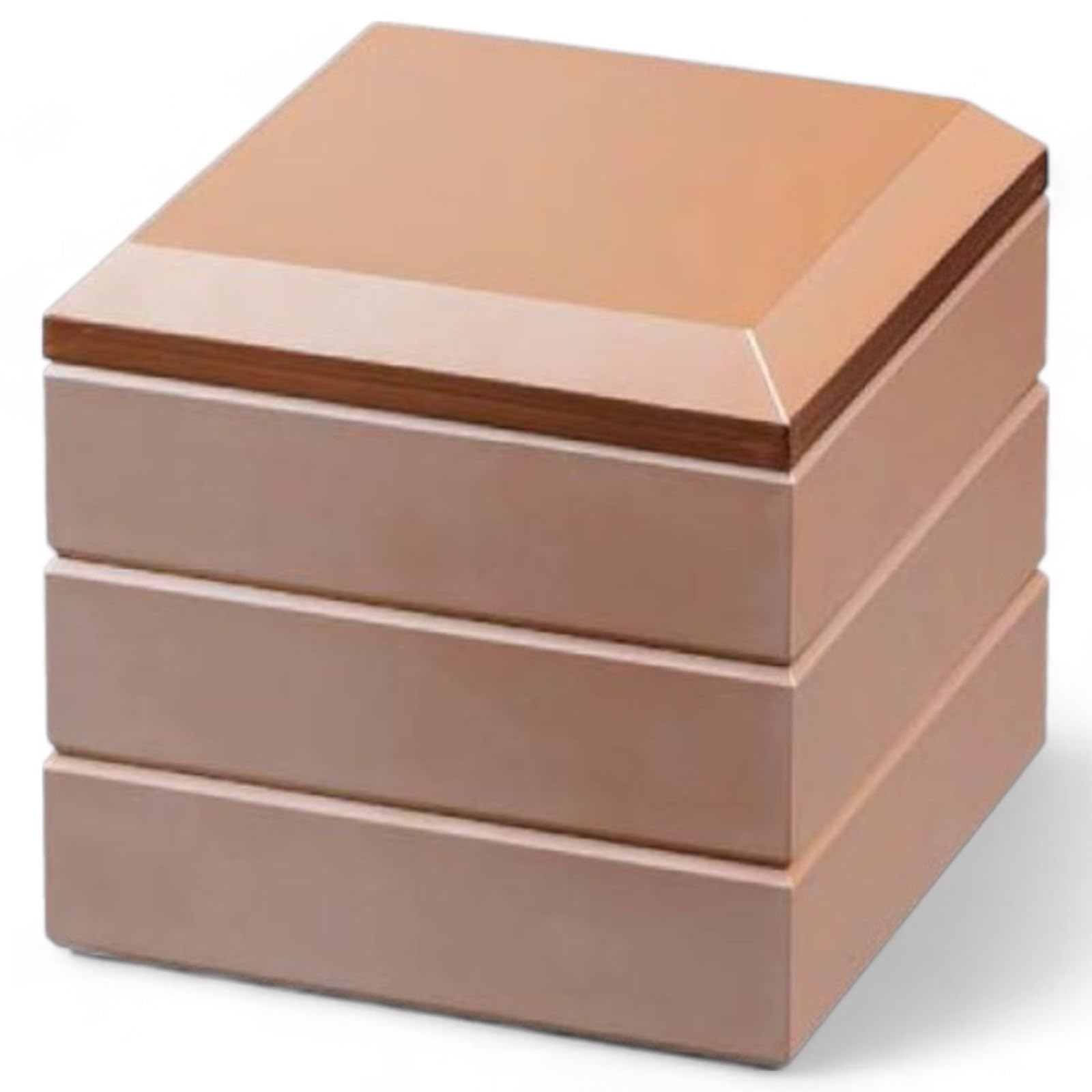 

J-kitchens Lacquerware 3-Tiered Jubako (6.5-inch) with Tortoiseshell and Diamond Design, Made in Japan, Resin, Made in Japan