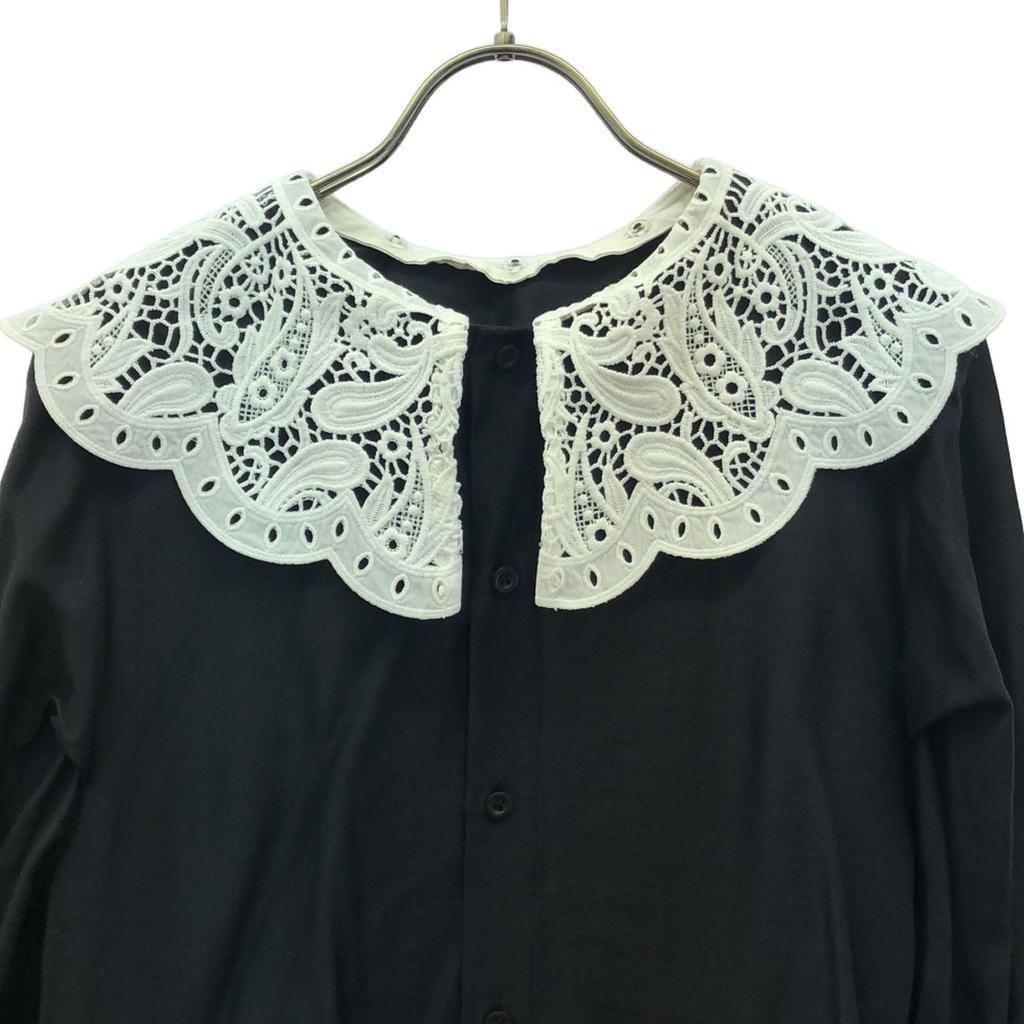 AMERI UNDRESSED Long Sleeve With Lace Collar Shirt F Black Series Blouse Women Used