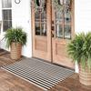 Door Mat Cotton Washable Black White Stripe 70x110cm