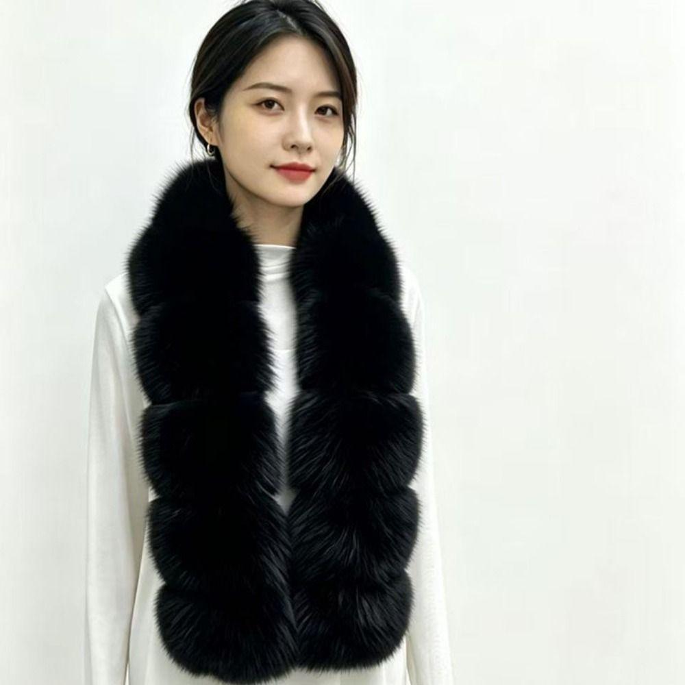 Thick Fluffy Scarf Imitation Mink Fur Winter Plush Scarf Shawl Wrap Holiday Gifting