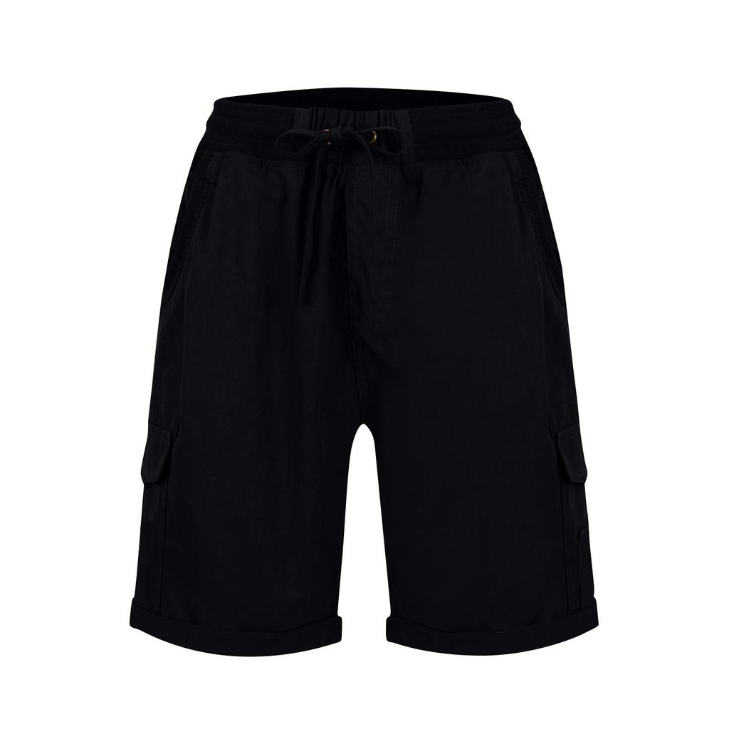 Women's Color Fashionable Pocket Drawstring Casual Workwear Pants Loose Elastic Waist Shorts