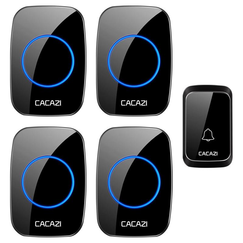 Wireless Waterproof 4-Receiver Battery-Powered Home Doorbell Standard