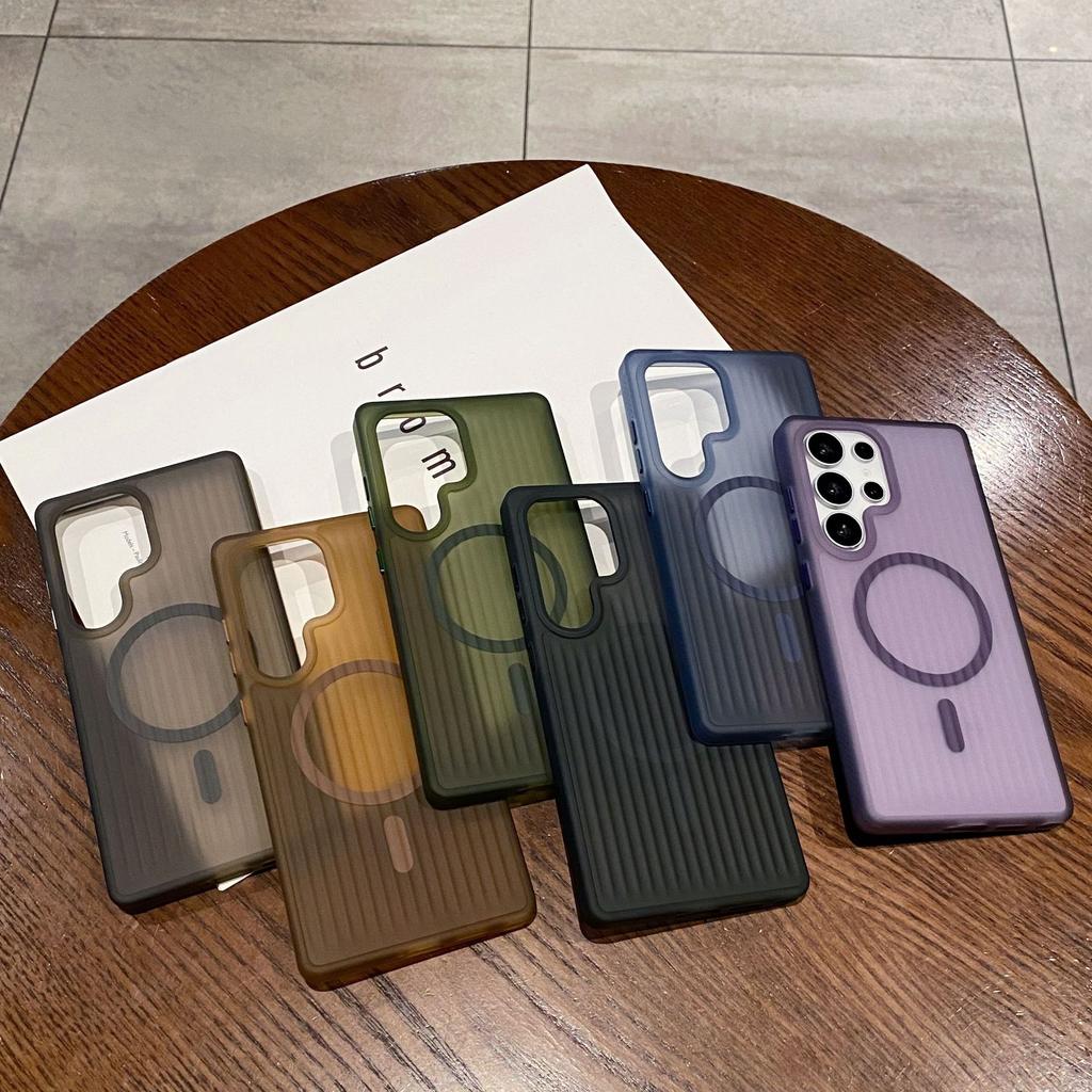 Grating corrugated for Samsung S11Ultra mobile phone case magnetic suction S11plus matte skin feel anti-drop protective cover