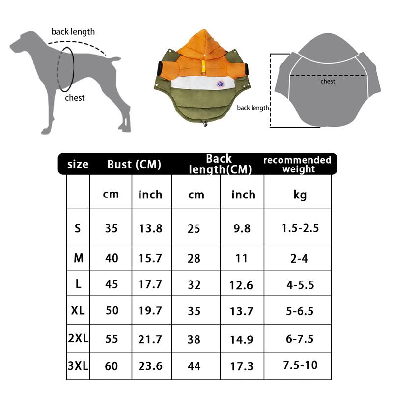 Waterproof Warm Winter Pet Jacket Cotton Puppy Costume French Bulldog Outfit Coat Chihuahua Clothing Vest For Small Dogs Suit
