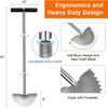 Trimming Scraper Half Moon Shape T-Grip Handle Sharp Serrated Stainless Steel Manual Edge Trimmer with Handle Lawn Edger Garden Equipment