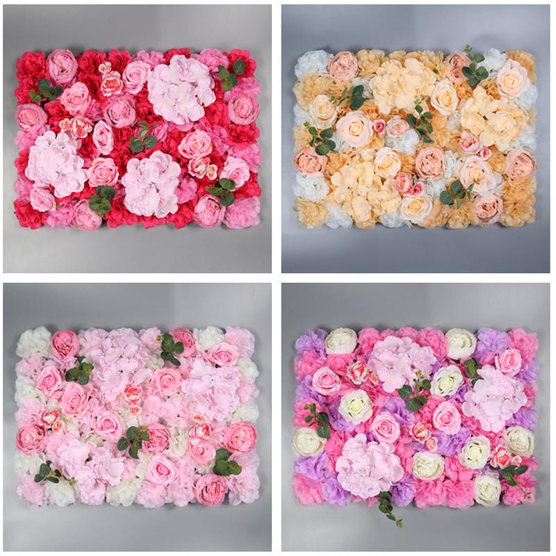 40*60cm Simulated Flower Wall Plant Background Wall Simulated Artificial  Flower Wall Decoration Indoor Scenery Wedding Roses