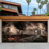 Halloween Garage Door Decoration Tapestry - Ghostly Cemetery and Pumpkin Theme - Suitable for Outdoor Celebrationszyc