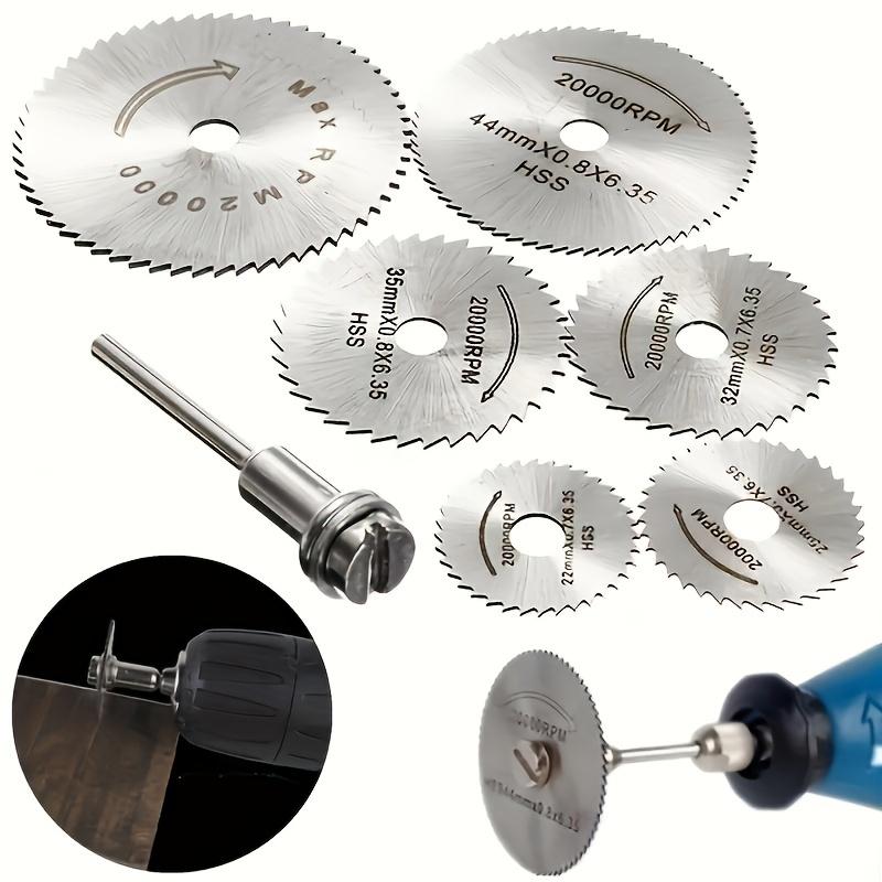 7pcs/set High-speed Steel Cutting Blade Wood Plastic Copper Aluminum Soft Metal Small Saw Blade 3.2mm Rod Electric Mill Accessories