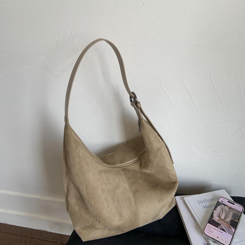 

Simple retro bag women s large capacity 2025 fashion shoulder new bag college student class bag commuter tote bag хакі