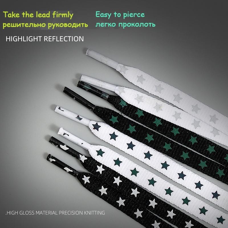 1Pair 3M Reflective Shoelaces AF1 Sneakers Shoe Laces Vibrant Colorful Reflective Shoelace Flat Luminous Laces Shoes Accessories