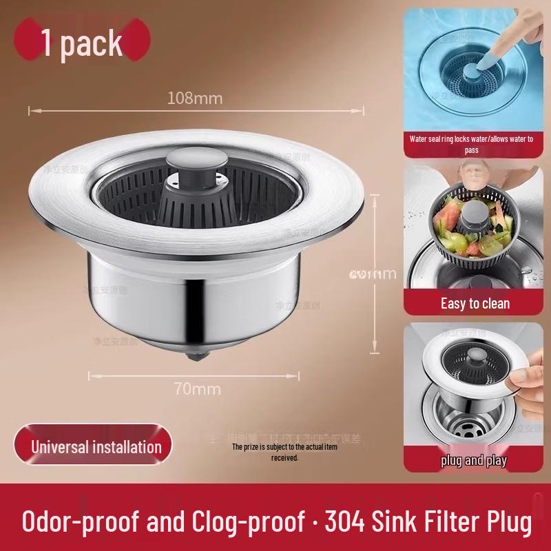 

304 Stainless Steel Kitchen Sink Strainer & Stopper