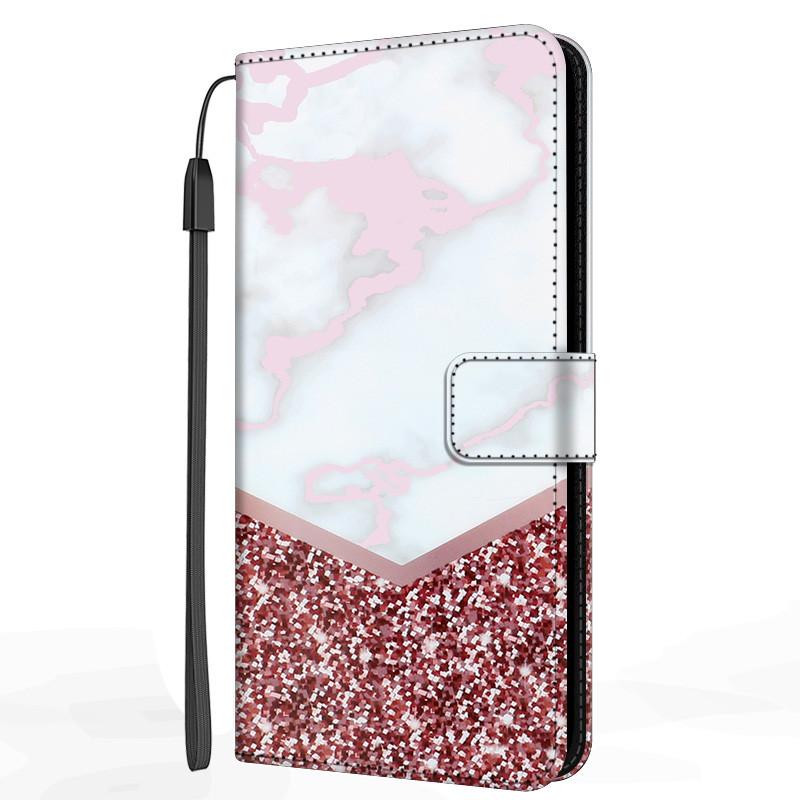Marble Leather Case For Samsung Galaxy S20 S21 FE Ultra Plus M32 M52 M22 A12 A22 A22S 5G Flip Cover Stand Wallet Book Funda Case