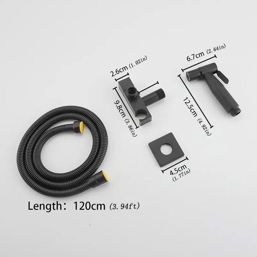 ULA Schwarzer tragbarer Bidet-Sprüher-Wasserhahn aus Messing für die Toilette, nur Bidet-Wasserhahn für kaltes Wasser im Badezimmer, kaltes Shattaf-Ventil, hygienische Dusche