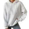 European & American Autumn Plus Size Women's Jacquard Long Sleeve Tie-Up Hooded Knit Sweatshirt, 2023