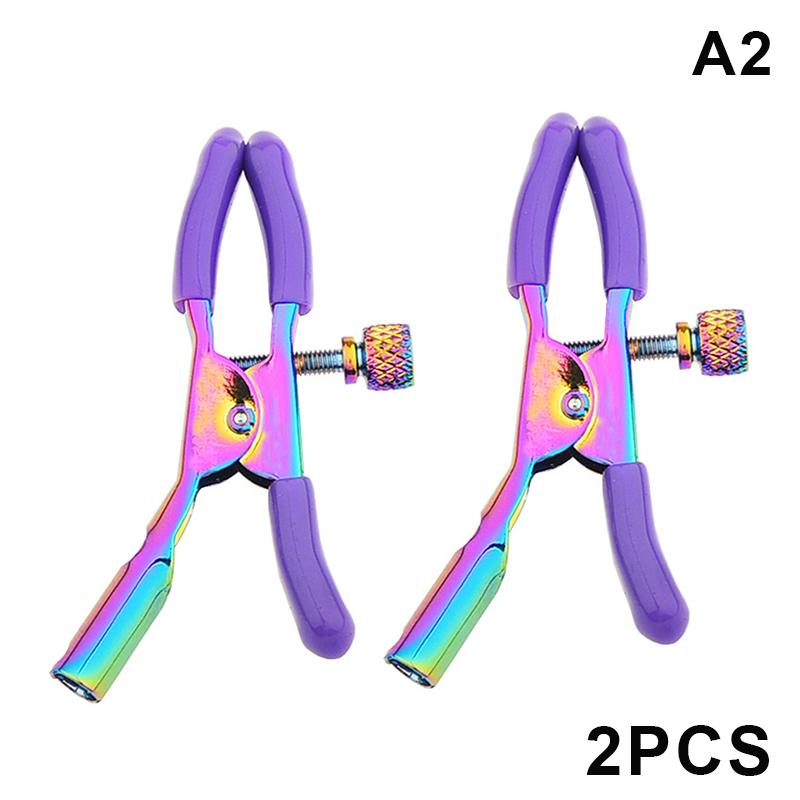 1Pair Metal Nipple Clamps Sucker Stimulate Colorful For Women Teasing Sex Toys Adult Supplies