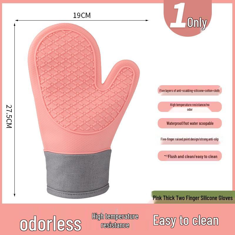 Silicone Two-Finger Heat-Resistant Baking Gloves