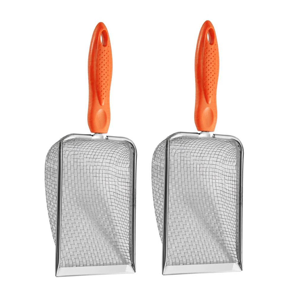 Pack of 2 Garden Soil Sieve Sand Soil Compost Sieve with Handle Garden Sieve Compost Sieve Soil Sieve Potting Shovel