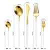 5Pcs Cutlery Set Stainless Steel Tableware Knife Fork Spoon Dinnerware Set Kitchen Flatware Silverware