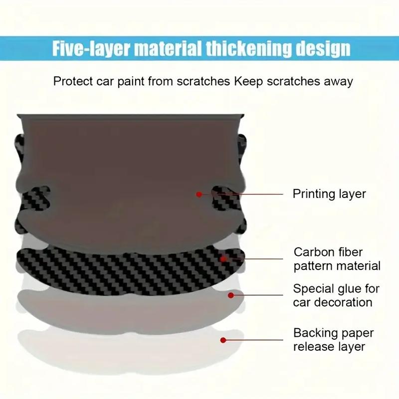 8PCS Door Handle Sticker, Scratch-proof Car Door Protective Sticker, Door Bowl Protective Film