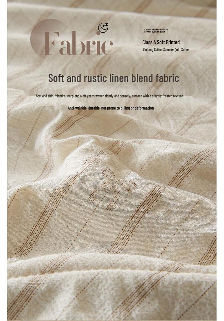2026 Linen-Cotton Summer Quilt: Soft, Skin-Friendly, Machine Washable, Thin Air Conditioning Blanket