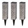 Lot 3 balises solaires - LUMISKY - ORGANIC INOX - LED blanc chaud - Inox - H31 cm - Eclairage jardin
