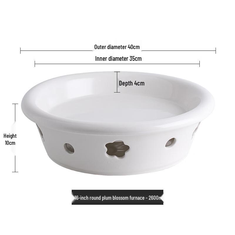 White Ceramic Warming Serving Plate